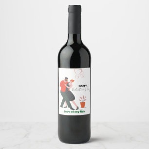Dance Figure Valentine's Day Wine Label