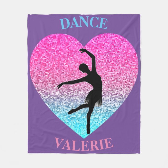 Dance Fleece Blanket w/ Personalised Name (Front)