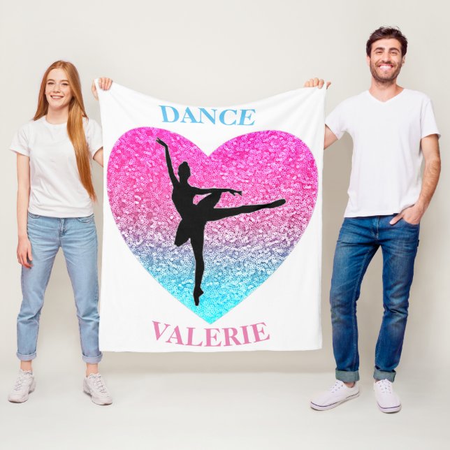 Dance Fleece Blanket w/ Personalised Name (In Situ)