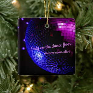 Dance Floor Disco Ball Ceramic Ornament