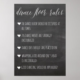 Dance Floor Rules sign   chalkboard fun sign