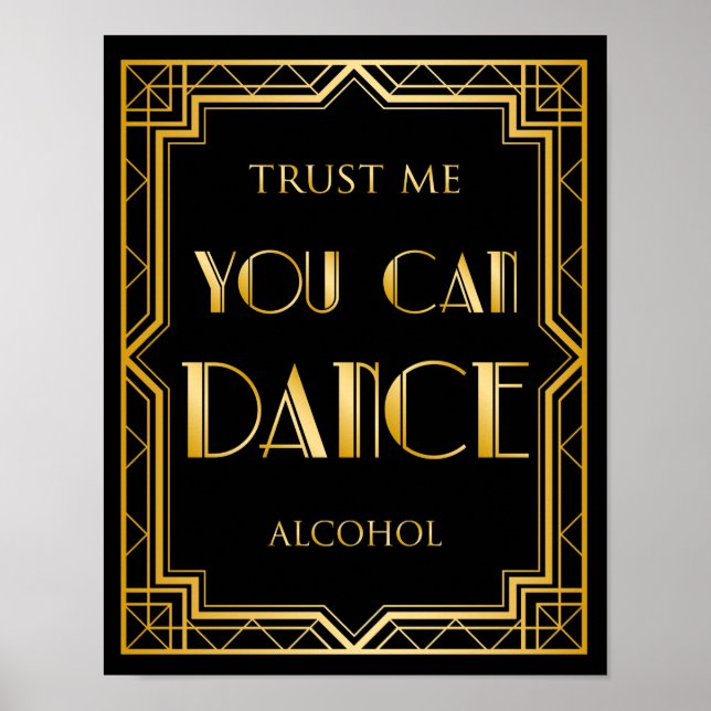 Dance Floor Wedding Sign | Gatsby Art Deco (Front)