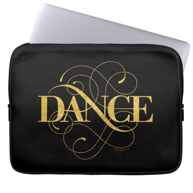 Dance Flourish (gold) Laptop Sleeve (Front)