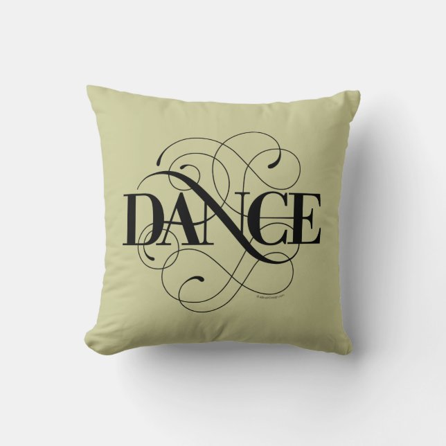 Dance Flourish Throw Pillow (Front)