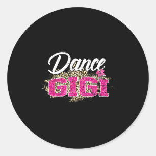 Dance gigi leopard funny dancing gigi mother's day classic round sticker