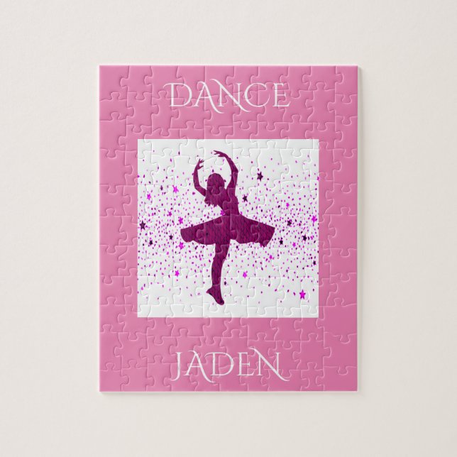 DANCE girls puzzle with personalised name. (Vertical)