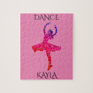 DANCE girls puzzle with personalized name.