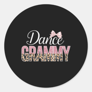 Dance Grammy Leopard Funny Dancing Grammy Mothers Classic Round Sticker