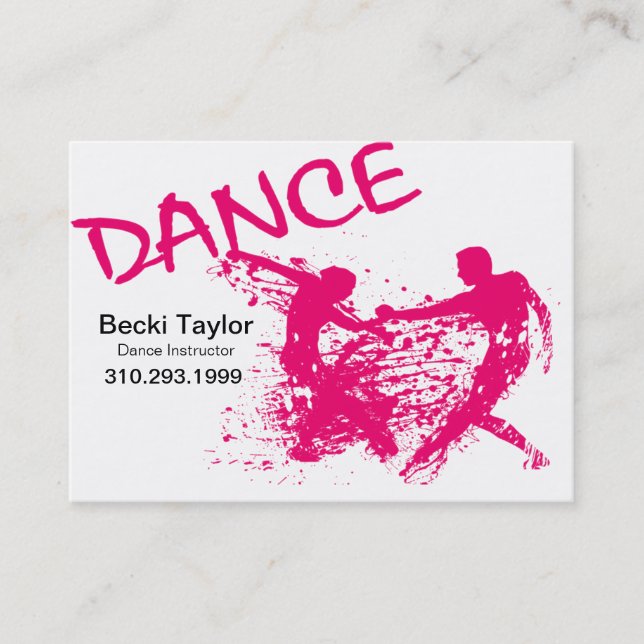 Dance Grunge - Choreographer, Dancer, Instructor Business Card (Front)