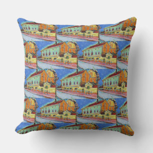 Dance Hall Bellevue, Obverse by Ernst Ludwig Kirch Cushion