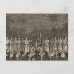 Dance, Hapaee, Tonga Postcard