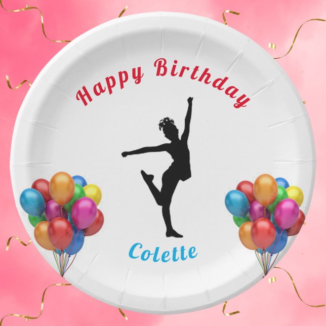 Dance Happy Birthday Balloons Paper Plates (Creator Uploaded)