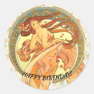 Dance, Happy Birthday  Classic Round Sticker
