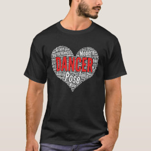 Dance Heart Shape Word Cloud for Dancer T-Shirt