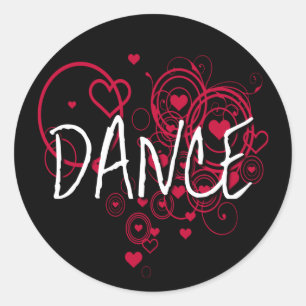 Dance Hearts Classic Round Sticker