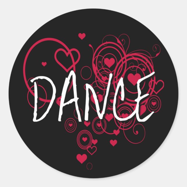 Dance Hearts Classic Round Sticker (Front)