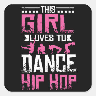 Dance Hip Hop Girl Square Sticker