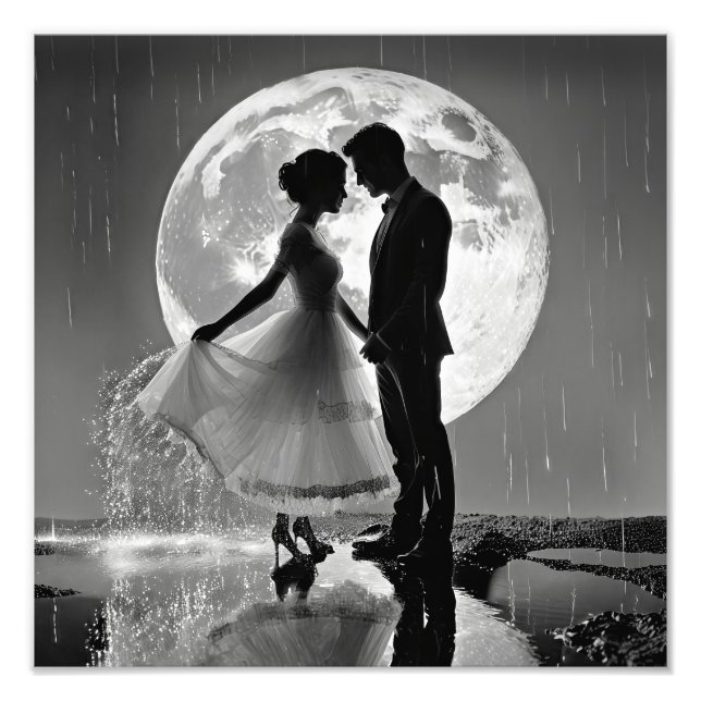 "Dance in the Rain – Moonlit Romance" Photo Print (Front)