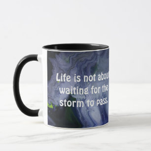 Dance in the Rain Motivational Quote Stormy Ocean Mug