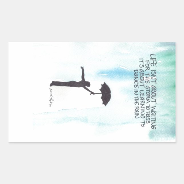 Dance In The Rain Rectangular Sticker (Front)