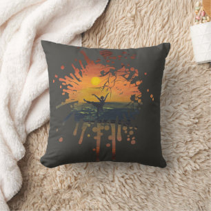 Dance in the Sunset Glow handmade artwork Cushion