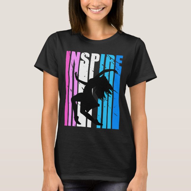 Dance Inspire Pink Blue Colour Inspirational Motiv T-Shirt (Front)