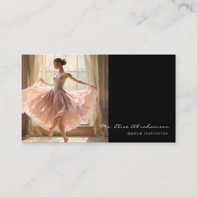 Dance Instructor Ballet Ballerina Teacher Business Card (Front)
