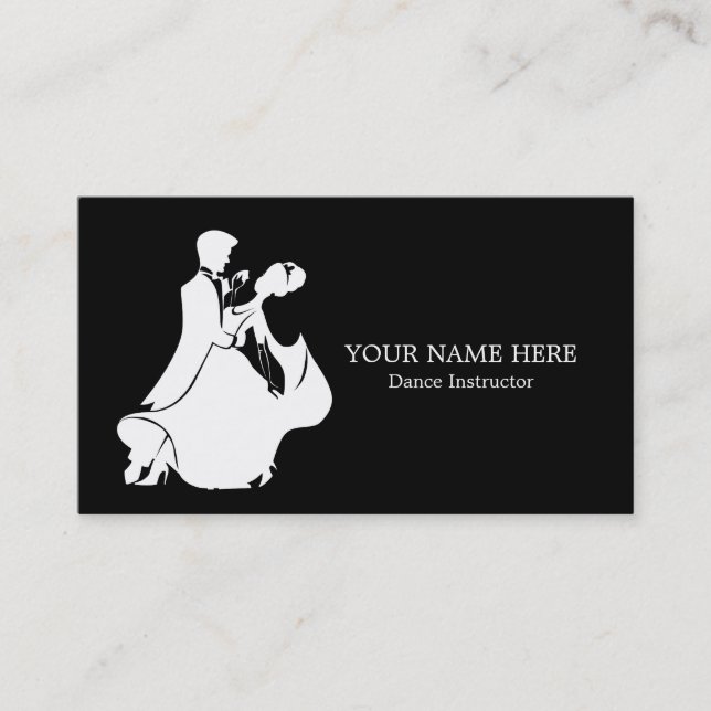 Dance Instructor Business Card Template (Front)