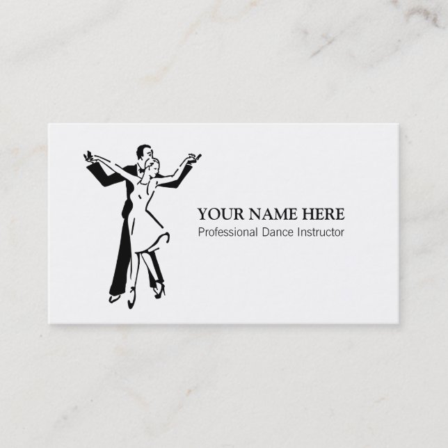Dance Instructor Business Card Template (Front)