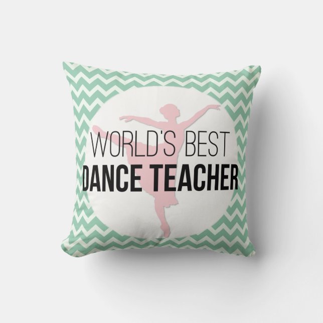 Dance Instructor Chevron Personalised Thank You Cushion (Front)