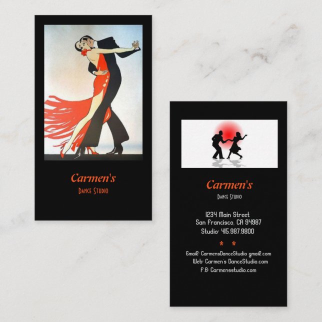Dance Instructor Dance Studio Business Card (Front/Back)