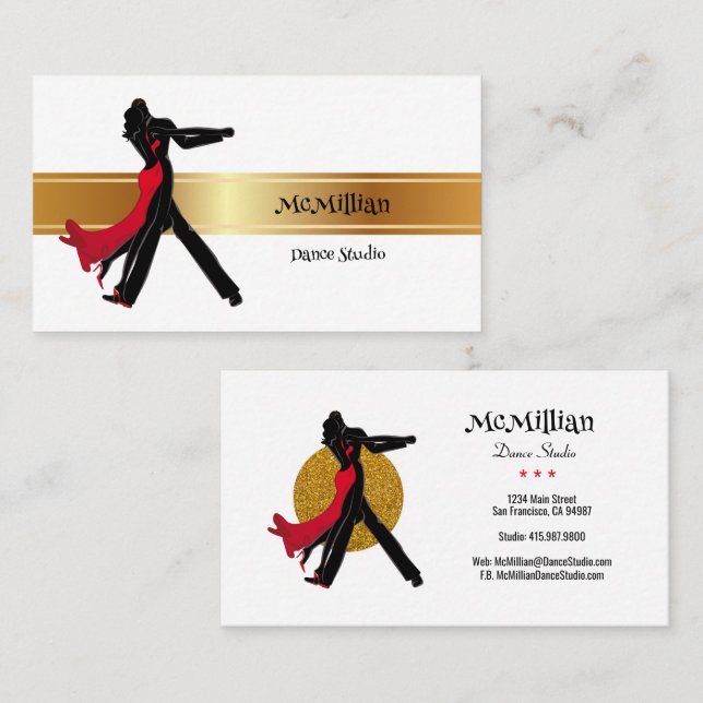 Dance Instructor Dance Studio Business Cards (Front/Back)