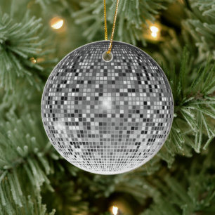 Dance into Nostalgia with our Vintage Disco Ball  Ceramic Ornament