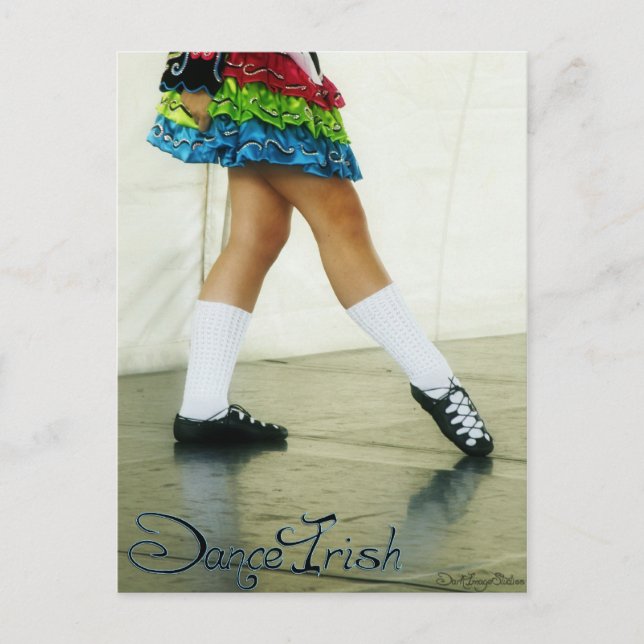 Dance Irish Blue Postcard (Front)