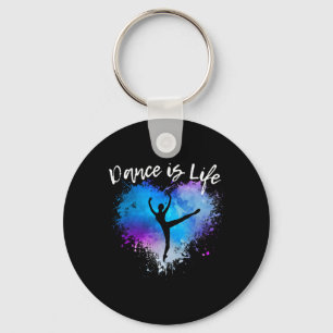 Dance Is Life Ballet Dancing Ballerina Teen Tween Key Ring