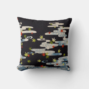 DANCE KIMONO,RUNNING WATER,FALLING LEAVES Floral Cushion