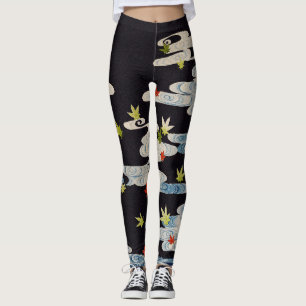 DANCE KIMONO,RUNNING WATER,FALLING LEAVES Floral Leggings