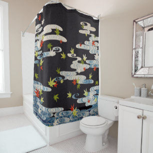 DANCE KIMONO,RUNNING WATER,FALLING LEAVES Floral Shower Curtain
