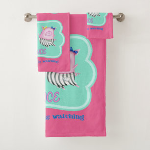 Dance Like No One is Watching Happy Dancing Pigs   Bath Towel Set