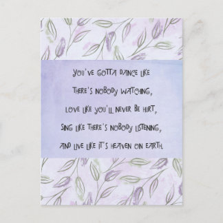 Dance like nobody is watching  postcard