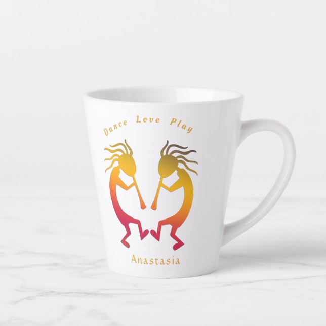 Dance Love Play Enjoy Life Latte Mug (Right)