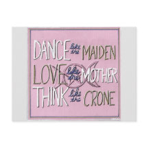 "Dance, Love, Think" Handpainted Postcard