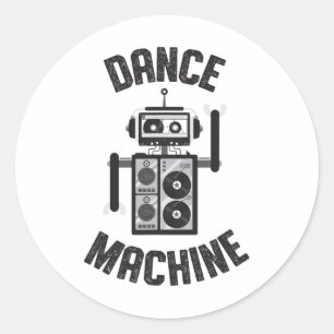 Dance Machine Vintage Retro 80s Robot Classic Round Sticker
