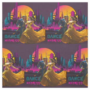 Dance Madness Couple In The Streets of Neon City Fabric