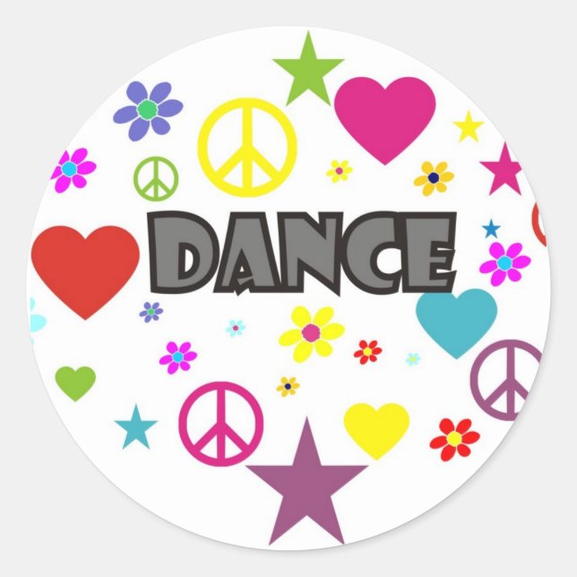 Dance Mixed Graphics Classic Round Sticker (Front)