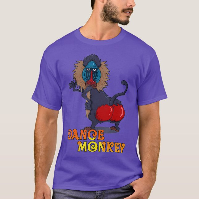 Dance Monkey  baboon monkey with red butt disco T-Shirt (Front)