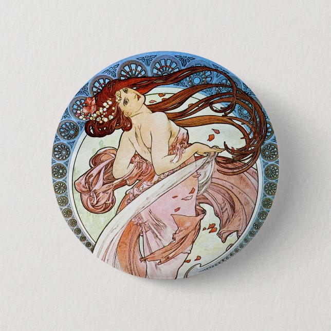 Dance, Mucha 6 Cm Round Badge (Front)