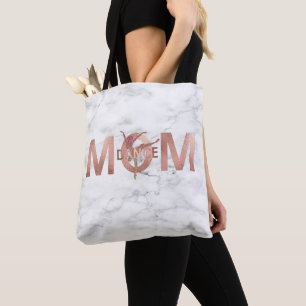 Dance Mum Ballerina Rose Gold Glitter Marble Tote Bag
