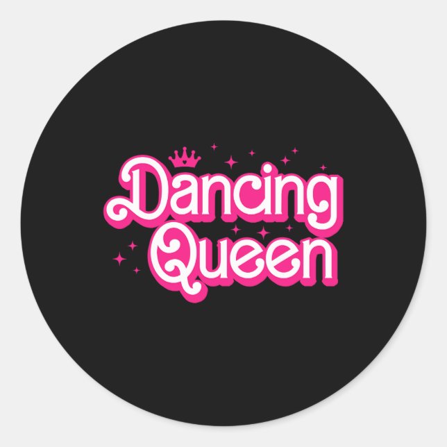Dance Mum Dancing Queen Dancing 70s Disco Bachelor Classic Round Sticker (Front)
