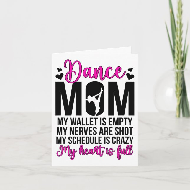Dance Mum Funny Dancing Mum Of A Dancer Mama Dance Card (Front)